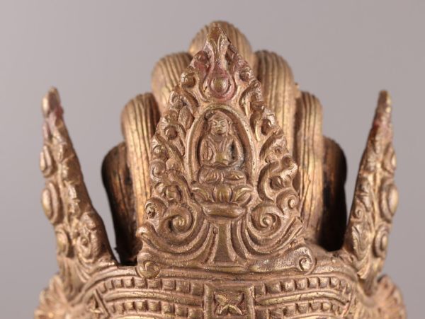 中国古玩 唐物 仏教美術 古銅造 仏像 チベット仏 時代物 極上品 初だし品 C6173_画像4