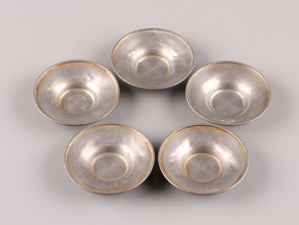 中国古玩唐物煎茶道具古錫造茶托五客時代物極上品初だし品C6205 中国古玩唐物煎茶道具古錫造茶托五客時代物極上品初だし品C6205