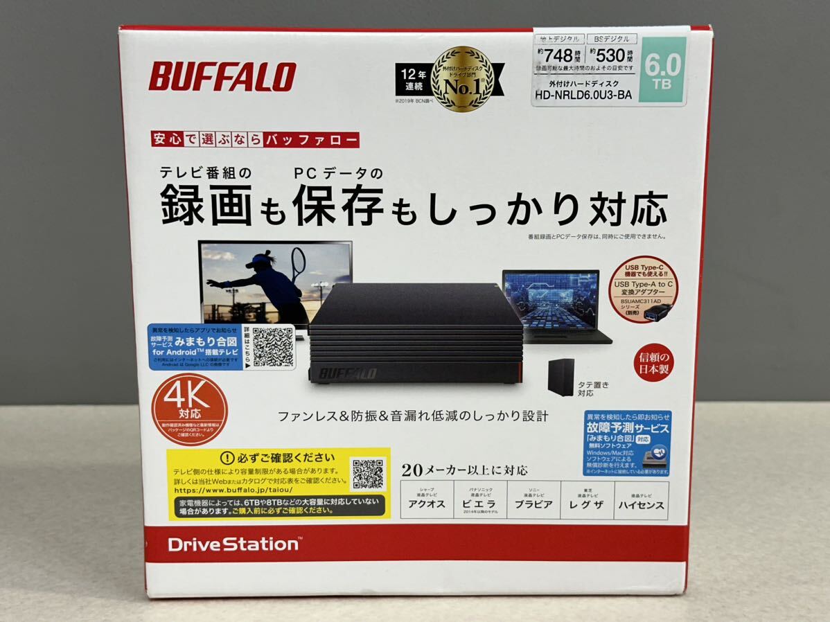 未開封品 BUFFALO バッファロー6TB 外付けHDD HD-NRLD6.0U3-BA の画像2