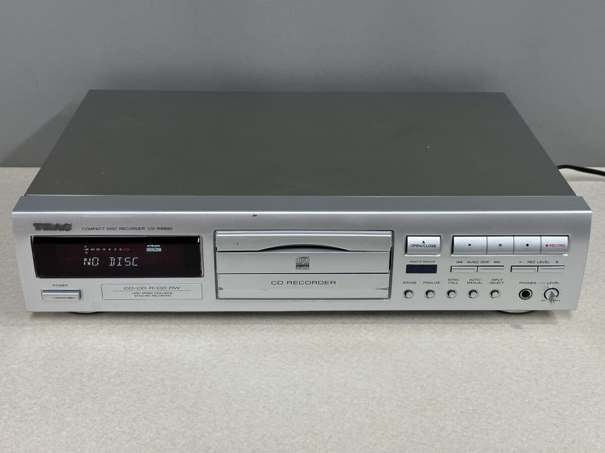 TEAC ティアック CDレコーダー CD-RW890 通電のみ確認済み ジャンク_画像2