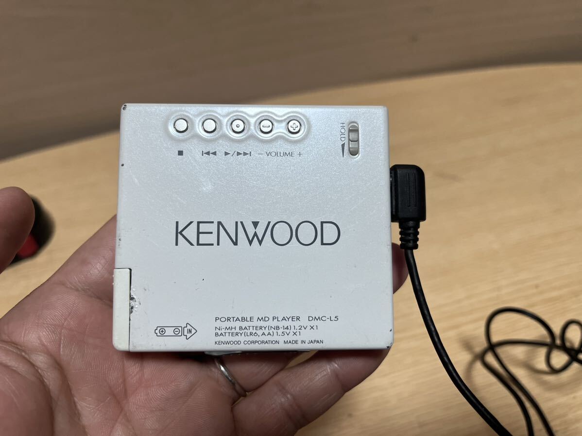 KENWOOD ポータブル MD プレーヤー DMC-L5 リモコン付　ジャンク_画像3