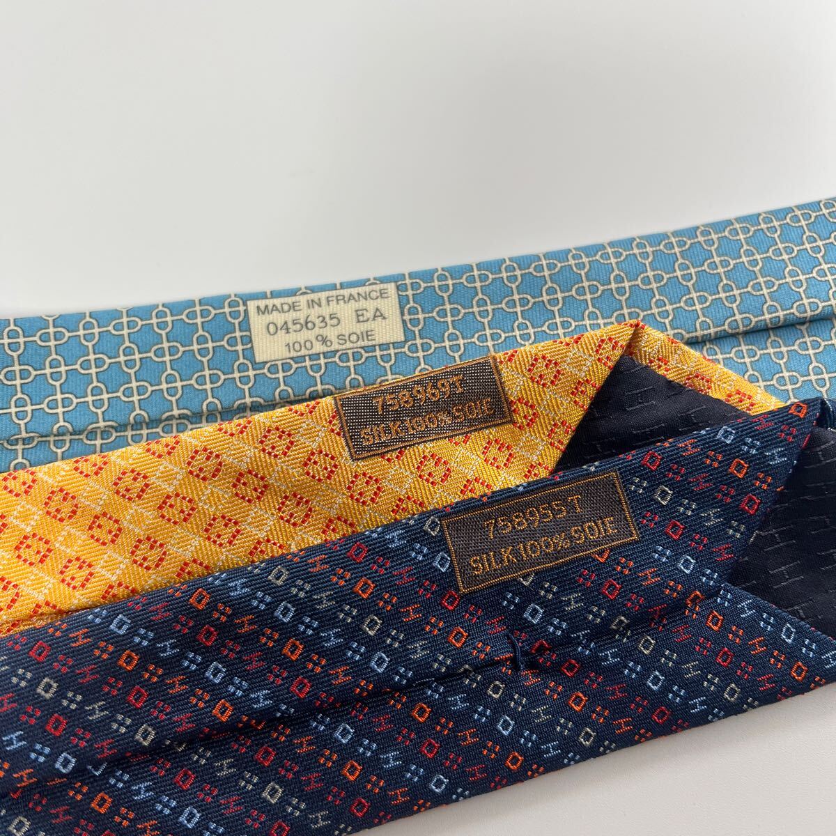 1 иен ~ продажа комплектом HERMES Hermes галстук 3 шт. комплект бренд галстук суммировать управление 819