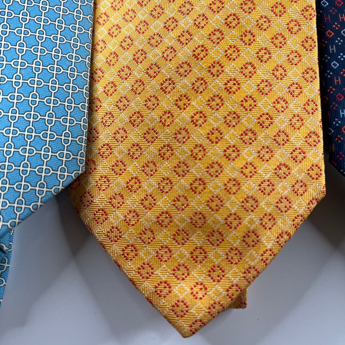 1 иен ~ продажа комплектом HERMES Hermes галстук 3 шт. комплект бренд галстук суммировать управление 819