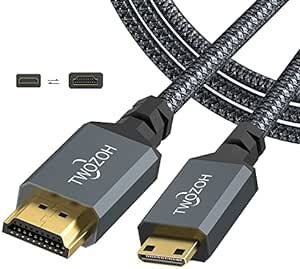 Twozoh Mini HDMI to HDMIケーブル 0.3M, 4K 60Hz UHD Mini-HDMIオス-HDMIオス_画像1