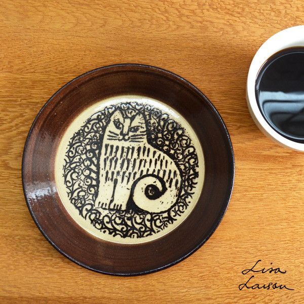 IZ47432S★Lisa Larson リサラーソン 益子の皿 ねこ NINA 食器 猫 ネコ 北欧 スウェーデン 陶器 皿 プレート ギフト キッチン雑貨_画像4