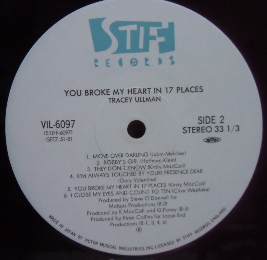 【国内盤LP帯付】TRACEY ULLMAN YOU BROKE MY HEART IN 17 PLACES トレイシーウルマン 夢見るトレイシー_画像10