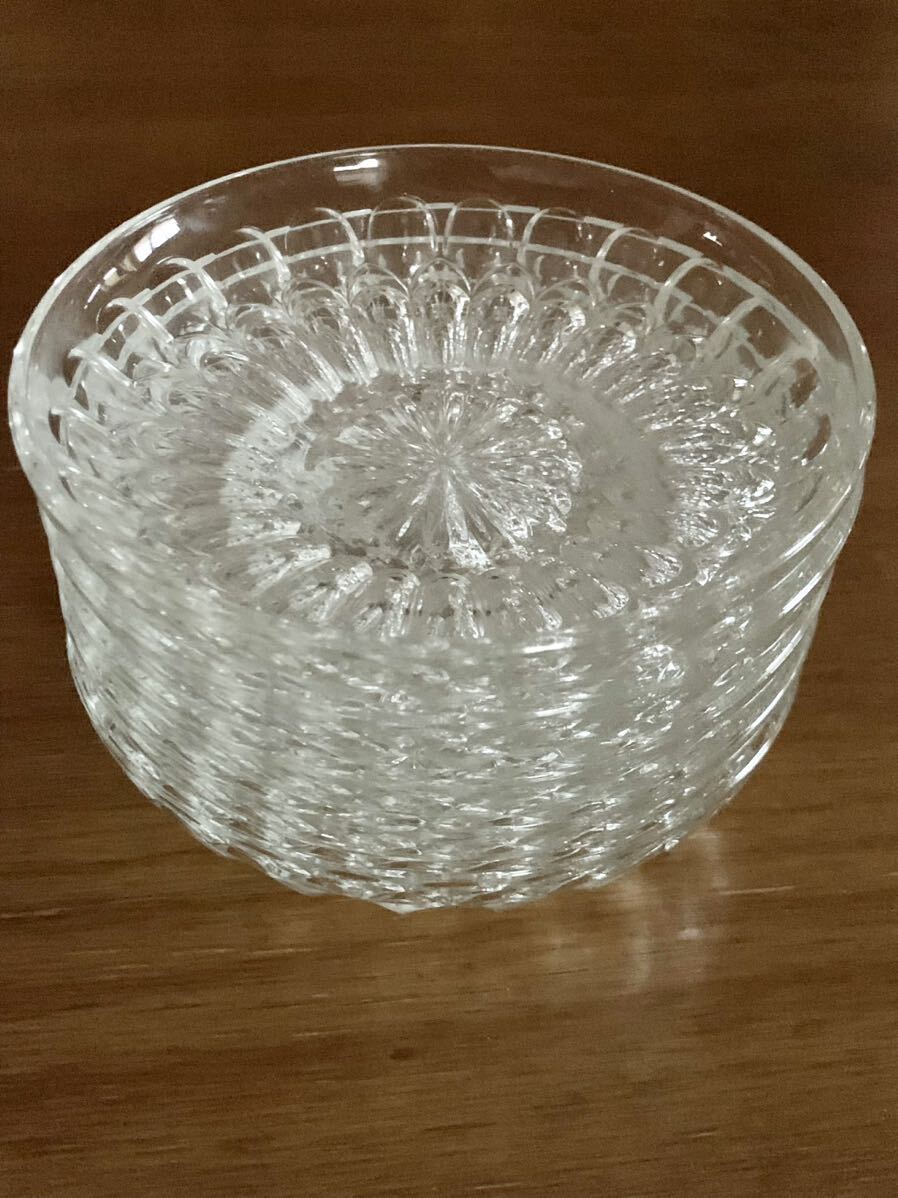 昭和レトロ ガラスプレート 5枚セット お皿 サラダ フルーツ ガラス皿 中皿 小皿 _画像8