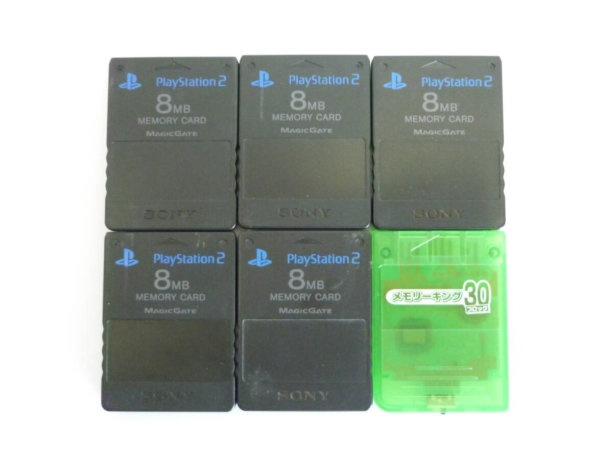 62912◆SONY/ソニー PS2 専用メモリーカード×5 , PS1 メモリーキング30×1 計6個セット PlayStation/プレイステーション MEMORY CARD◆の画像1