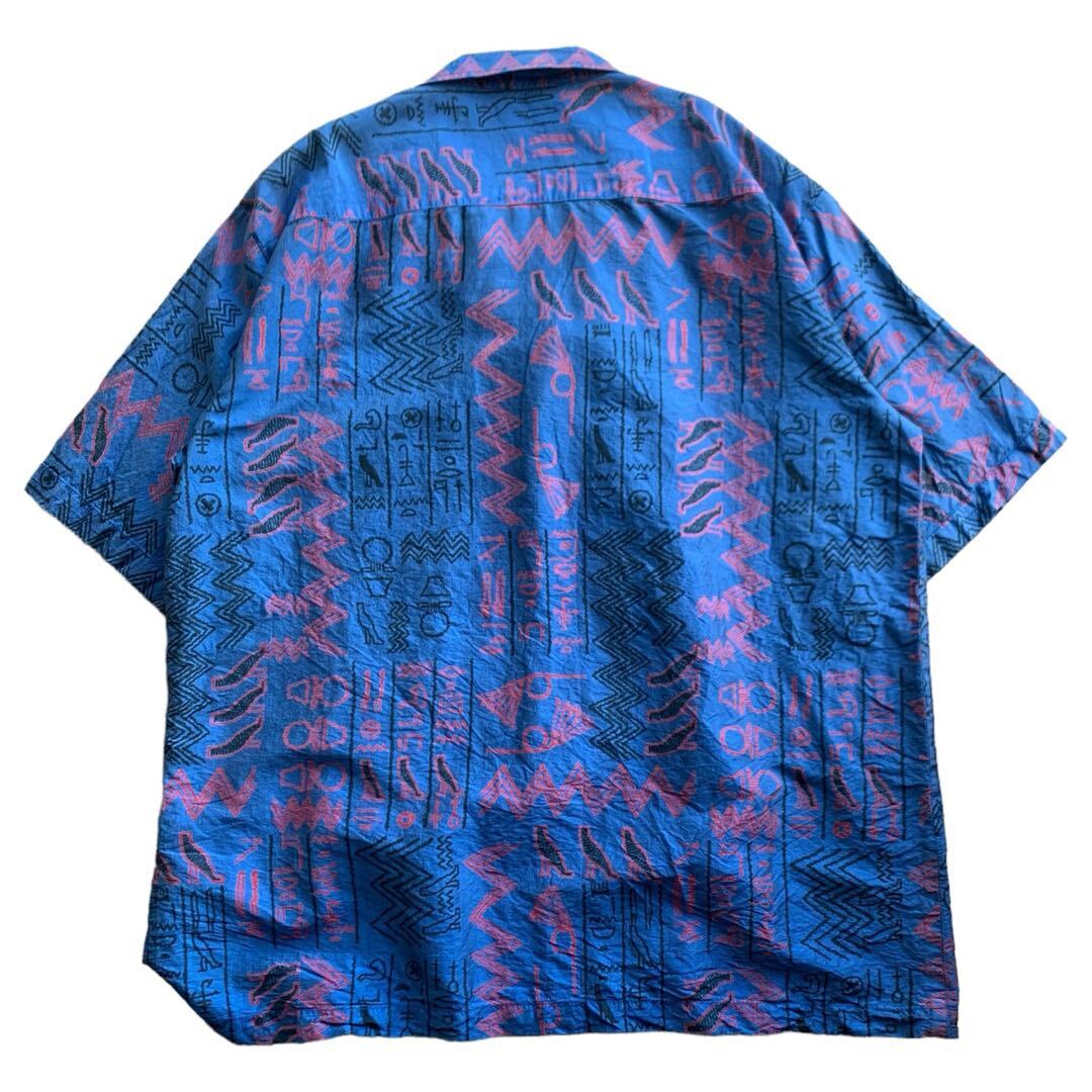 231028BRB196● 1990'S S/S Silk Shirts ビンテージ vintage シルクシャツ オープンカラーシャツ 開襟シャツ 半袖開襟シャツ 柄シャツ_画像5