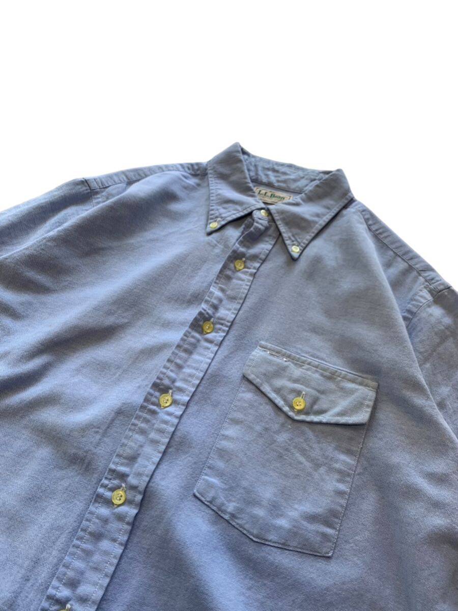 24040HYP2● 1980'S L.L.Bean S/S B.D SHIRTS ビンテージ vintage エルエルビーン 半袖シャツ 半袖 ボタンダウン シャンブレーシャツ_画像2