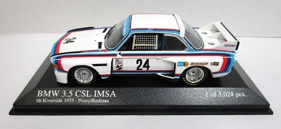 ■MINICHAMPS 1/43 BMW 3.5 CSL IMSA Riverside 6Hours 1975 #24 Posey/Redman ミニチャンプス ミニカーの画像4
