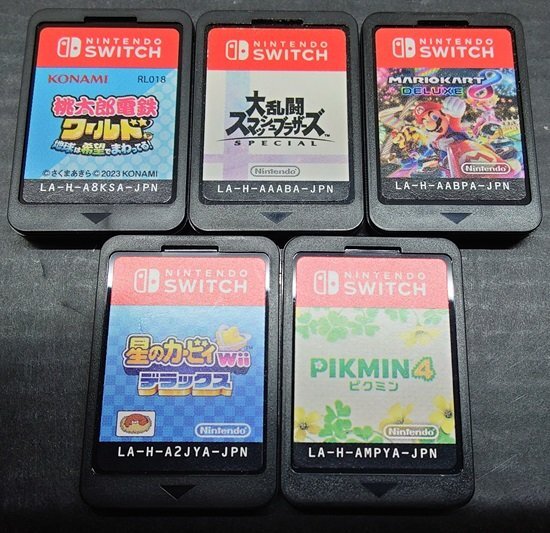 【中古】SWITCH ソフト 5本セット[95] // 桃太郎電鉄ワールド、スマブラ、マリオカート8、星のカービィ Wii、Pikmin 4_画像3