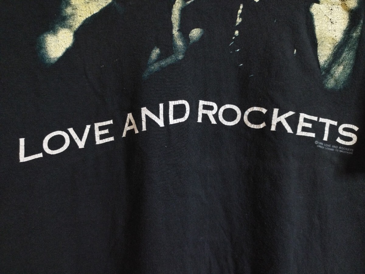  винтажный   80s BROCKUM LOVE AND ROKETS  любовь  *   и  *  ...  футболка  made in USA  сделано в США   Bauhaus ...  лента   рок 