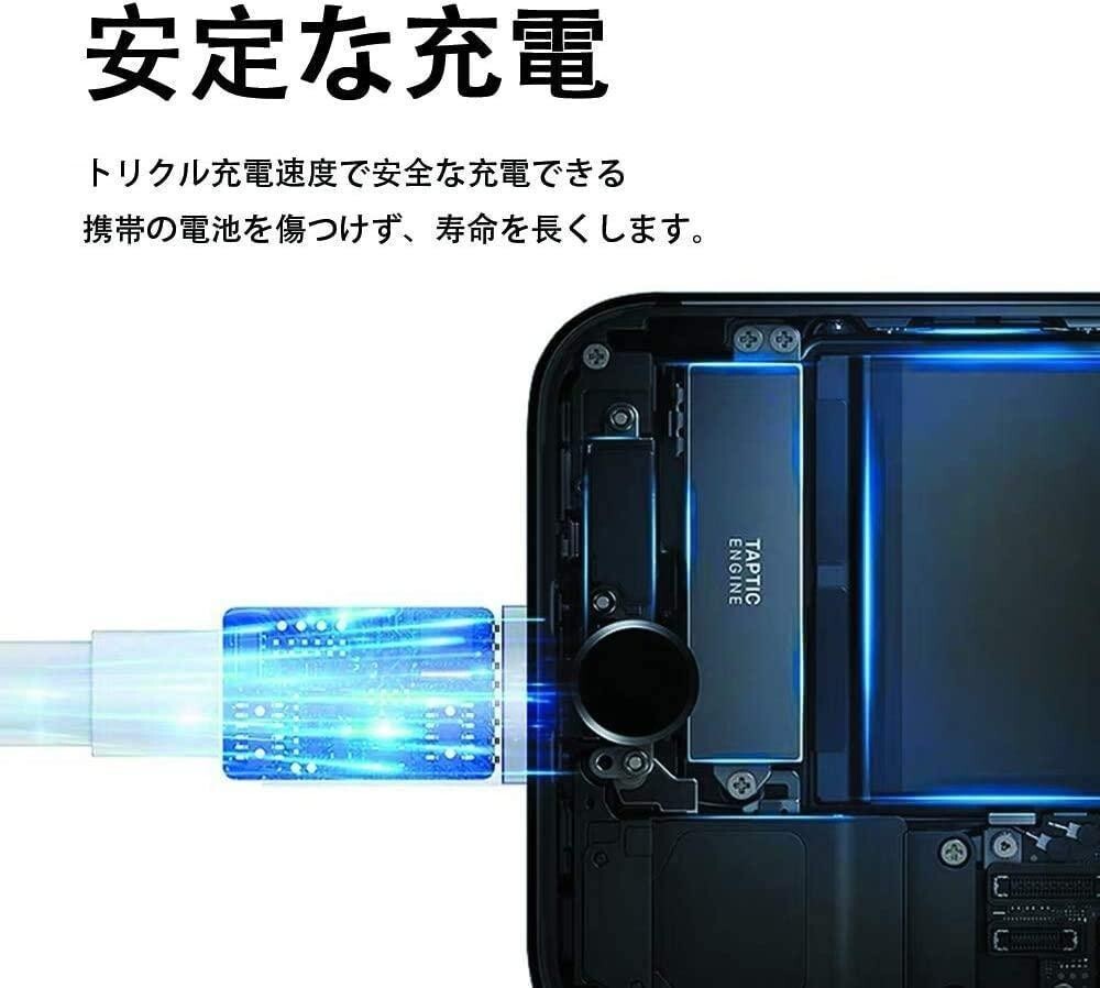 iPhone タイプc ライトニングケーブル2m+20w アダプター　送料無料_画像4