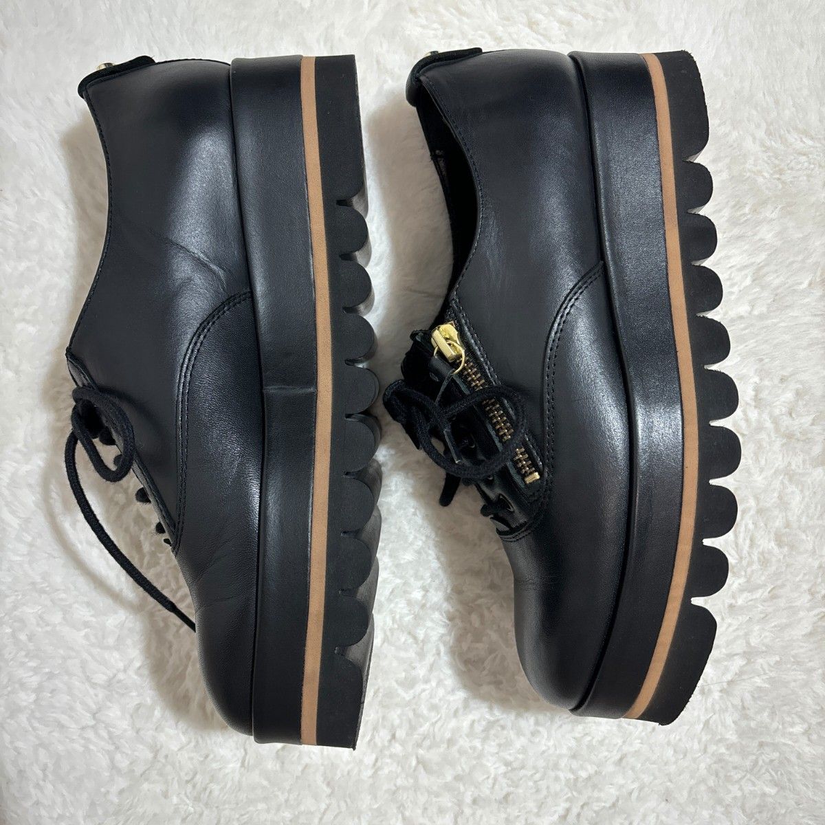 MAX&CO マックスアンドコー ジップ ローファー 厚底 36 黒 MAX&CO マックスアンドコー ジップ ローファー 厚底 36 黒