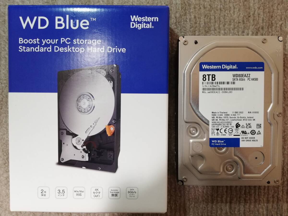 ★美品★Western Digital WD80EAZZ 8TB SATA WD Blue HDD ※送料 480円～の画像1