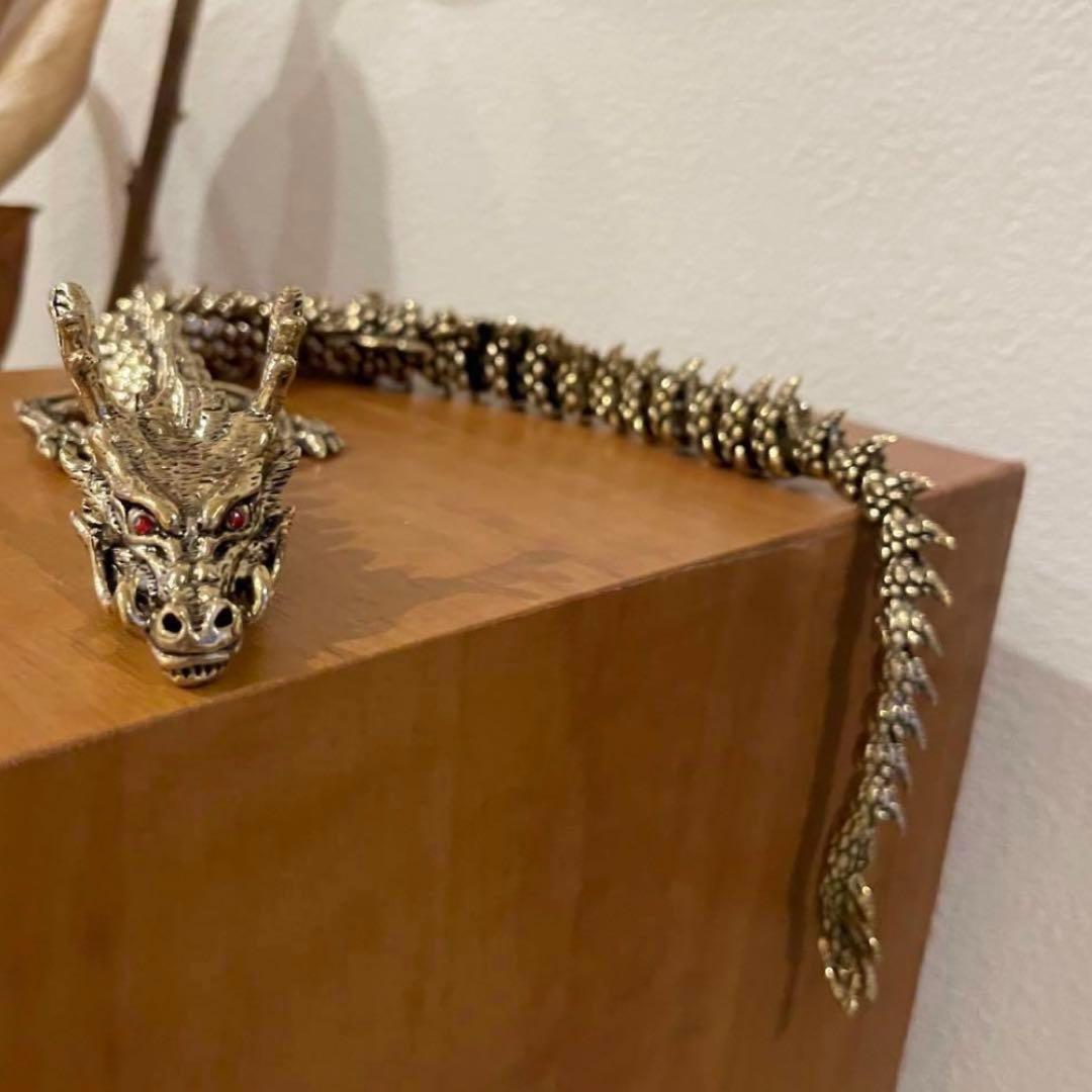 ドラゴン龍 真鍮製 オブジェ 可動装飾品　置物 風水　辰年