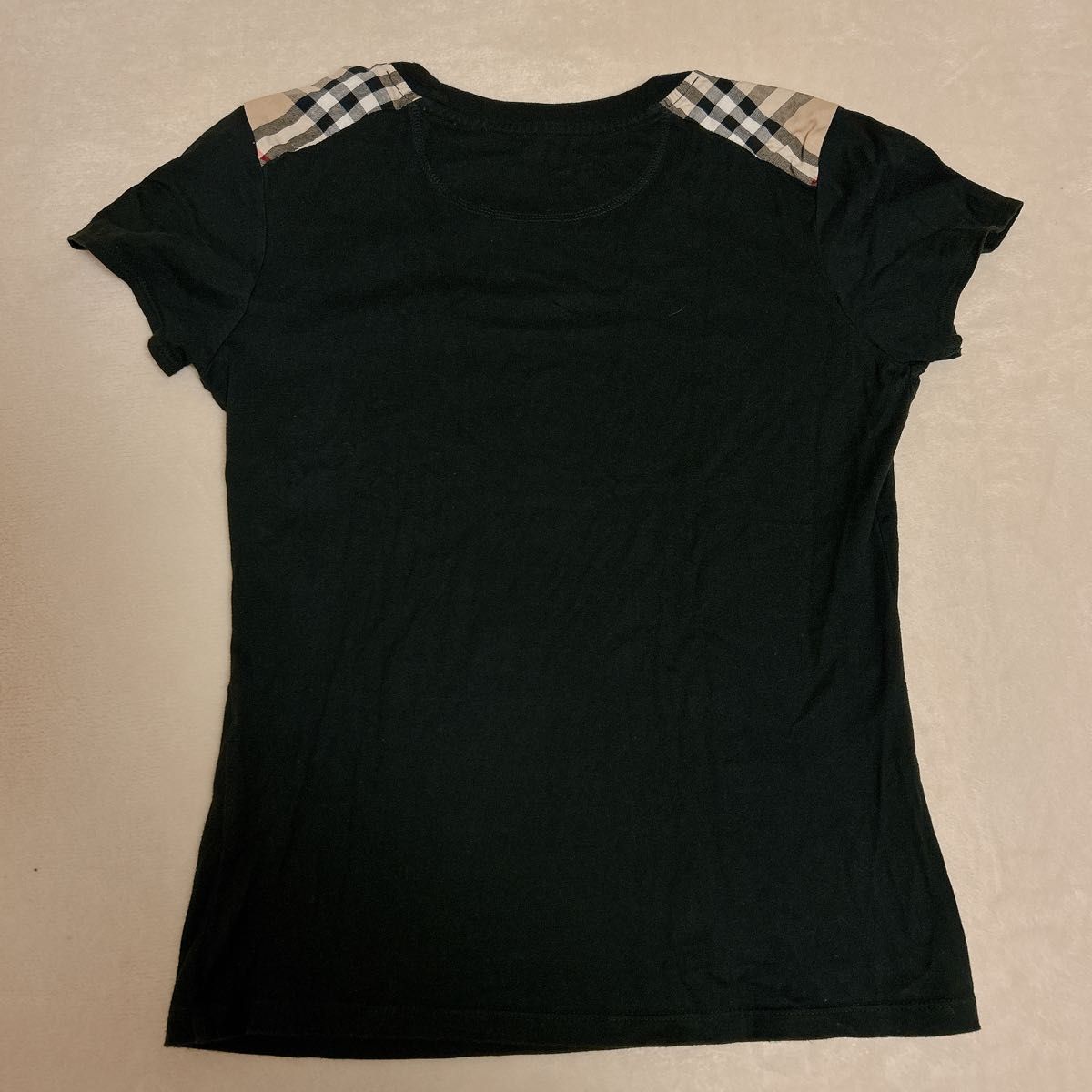 BURBERRY  半袖Tシャツ　黒　38 M ノバチェック　バーバリーブルーレーベル　チェック