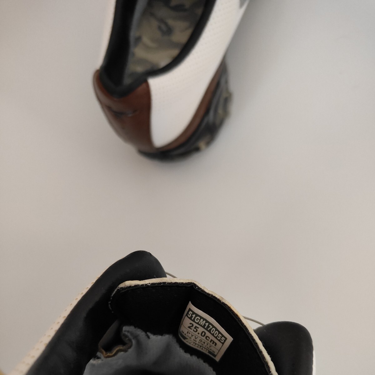  Mizuno туфли для гольфа 25.0cm 51GM170055 GENEM Brown б/у товар хорошая вещь белый боа 