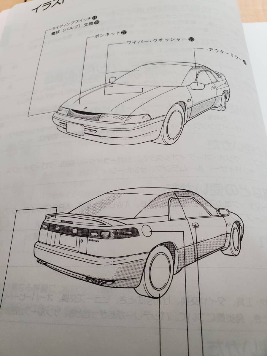  Subaru Alcyone SVX(E-CXW) owner manual (1995 year 6 month issue ) vehicle inspection certificate inserting non-smoking car .. cheap selling out!