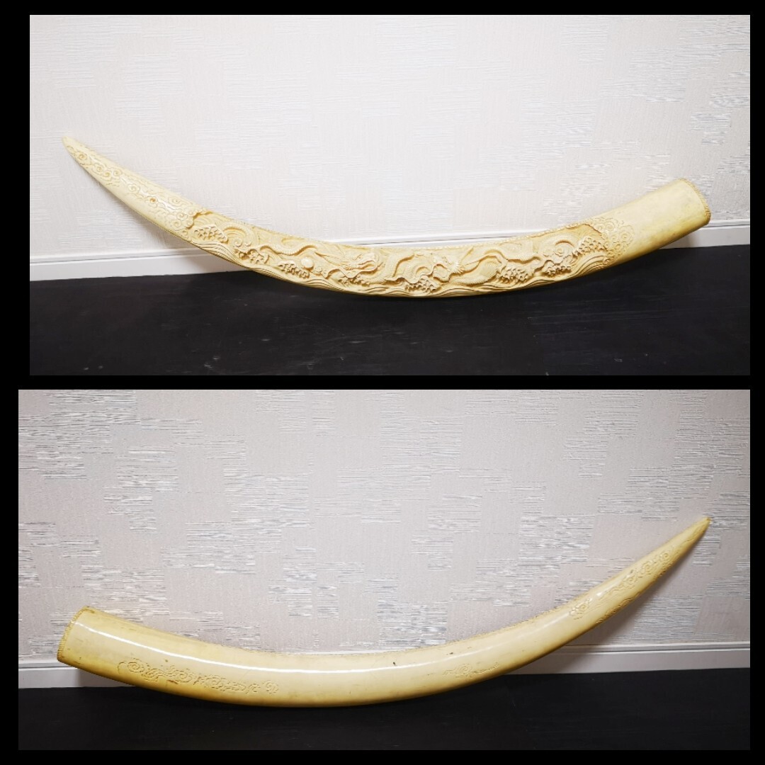  ivory manner one genuine article . dragon sculpture objet d'art 