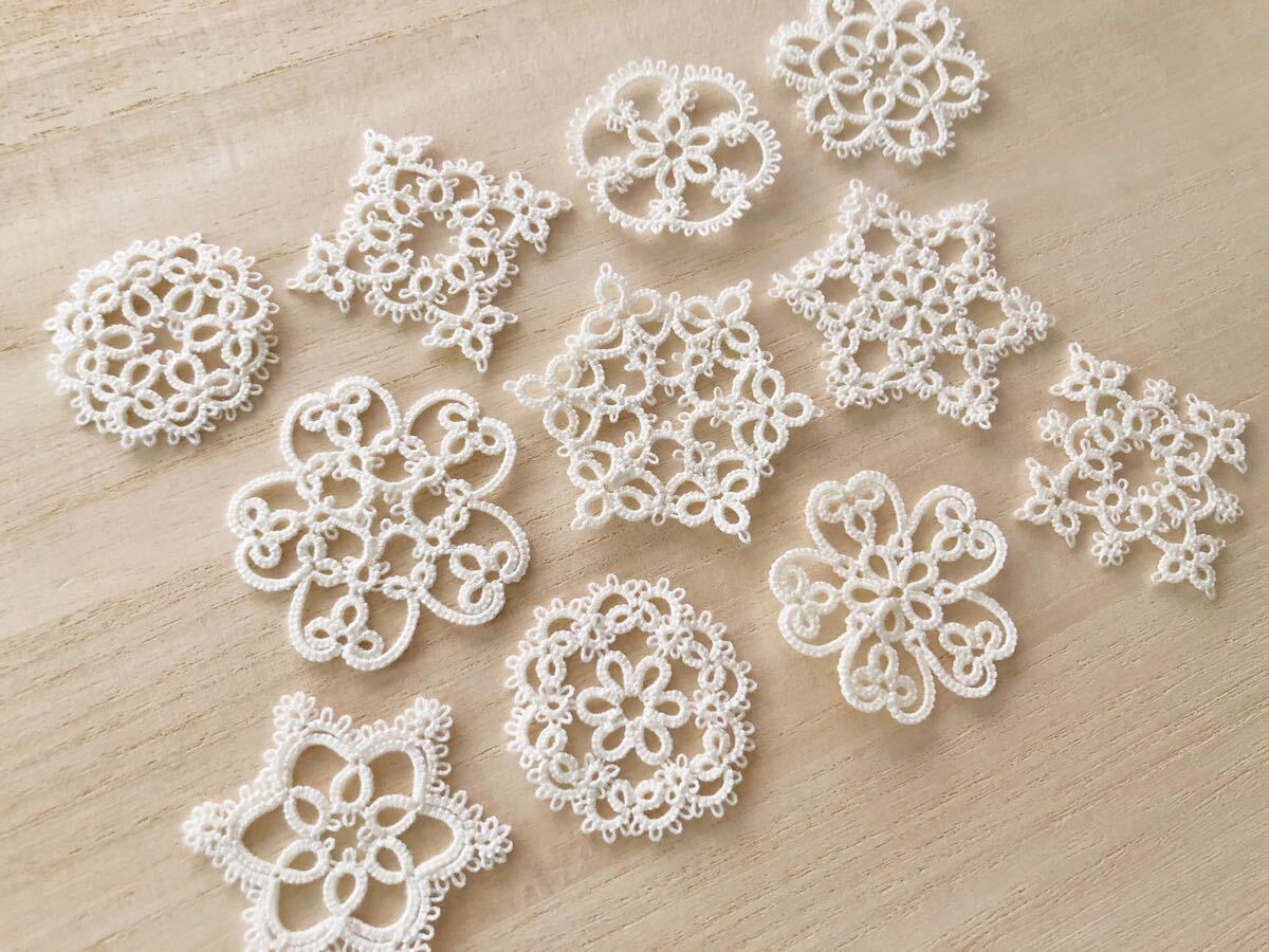  vertical .n Grace Sakura. motif flower snow. crystal hand-knitted hand made handicrafts material lace stitch 
