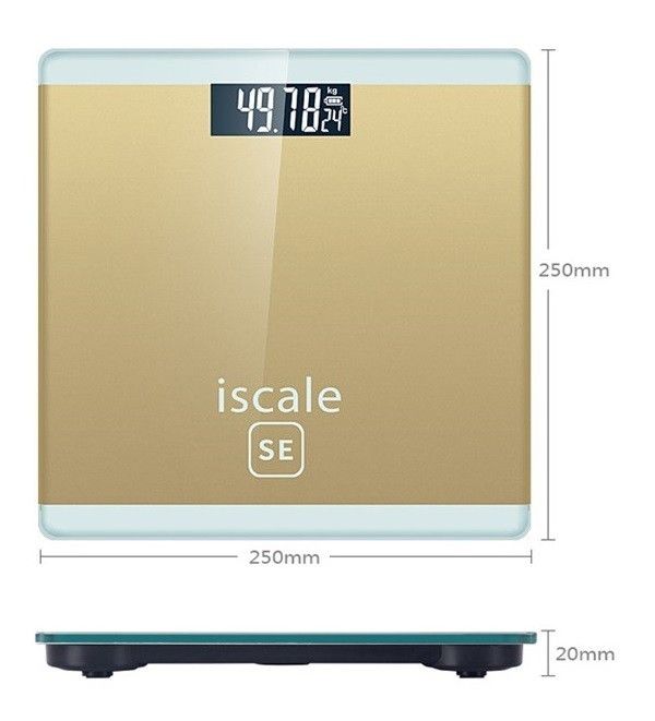 【電池付】グレー  体重計 コンパクト ミニ デジタル 計量 ヘルスメーター 薄型 健康管理 温度表示 ボディ スマート ガラス