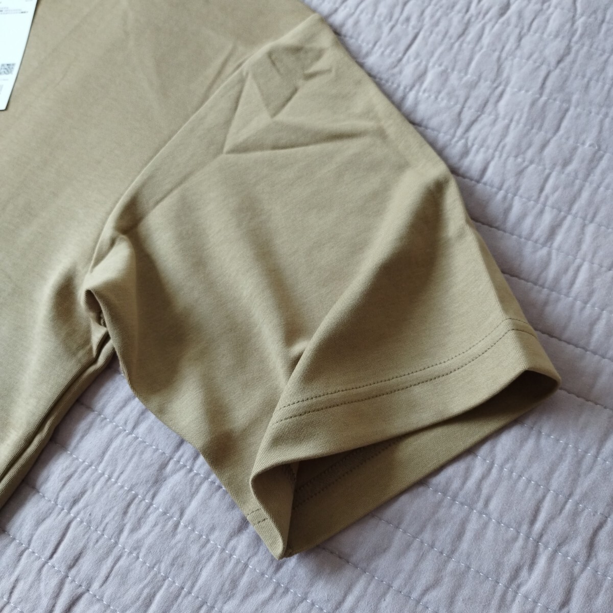 未使用 タグ付 ユニクロ UNIQLO エアリズム コットン オーバーサイズ Tシャツ 5分袖 xl メンズ beige●色size違い有●ネコポス 送料無料_画像4