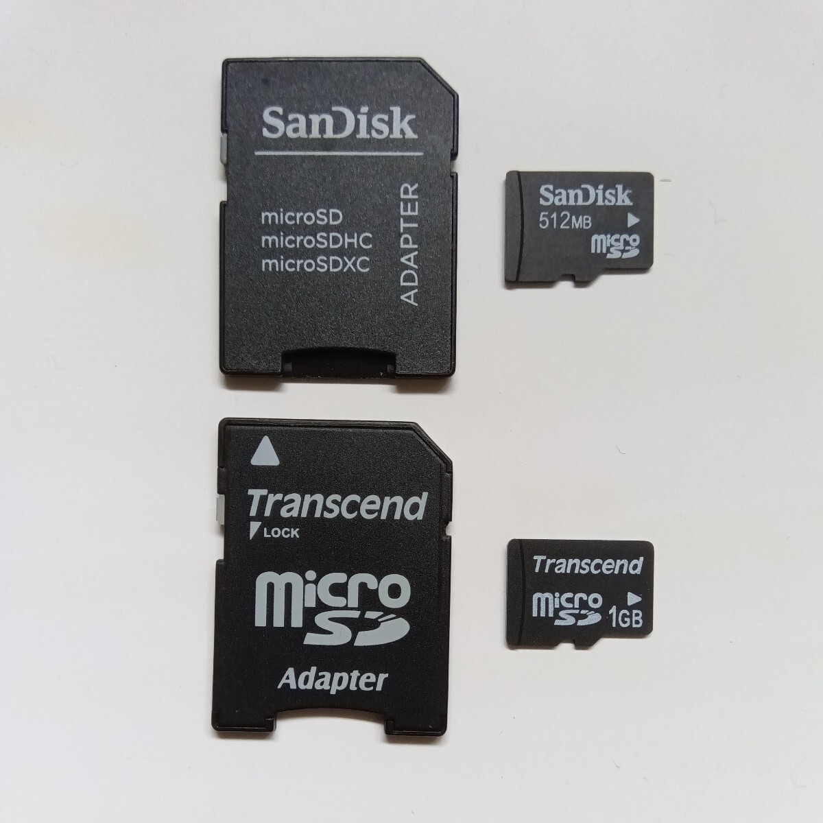  free shipping * SD adaptor attaching microSD Transcend Sandisk 1GB 512MB Taiwan made made in China used 2 set Adapter record medium 