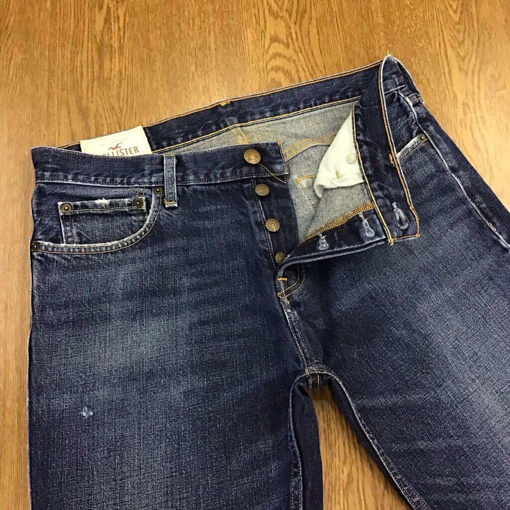 【FE190】HOLLISTER W34 L32 色落ち加工 ダメージ加工 ジーンズ ジーパン デニムパンツ メンズブランド古着 ホリスター 送料無料