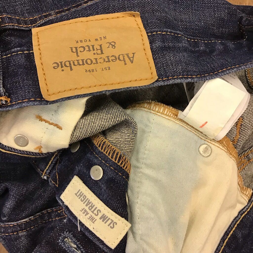 【FE202】Abercrombie&Fitch W32 L30 色落ち加工 ジーンズ ジーパン デニムパンツ メンズブランド古着 アバクロンビー&フィッチ 送料無料_画像7