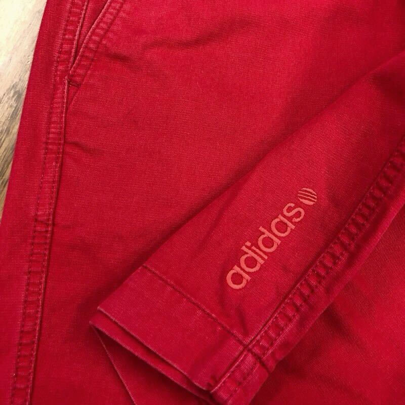 【FE086】adidas Oサイズ カラーハーフパンツ レッド 赤色 ベルト付き メンズブランド古着 アディダス ショートパンツ 送料無料_画像8