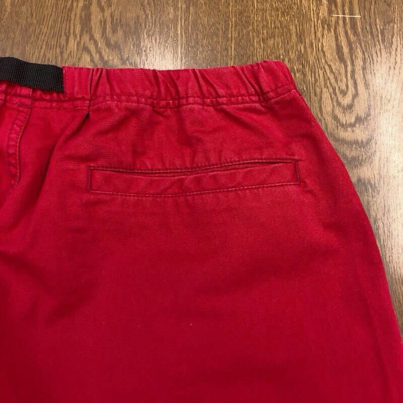 【FE086】adidas Oサイズ カラーハーフパンツ レッド 赤色 ベルト付き メンズブランド古着 アディダス ショートパンツ 送料無料