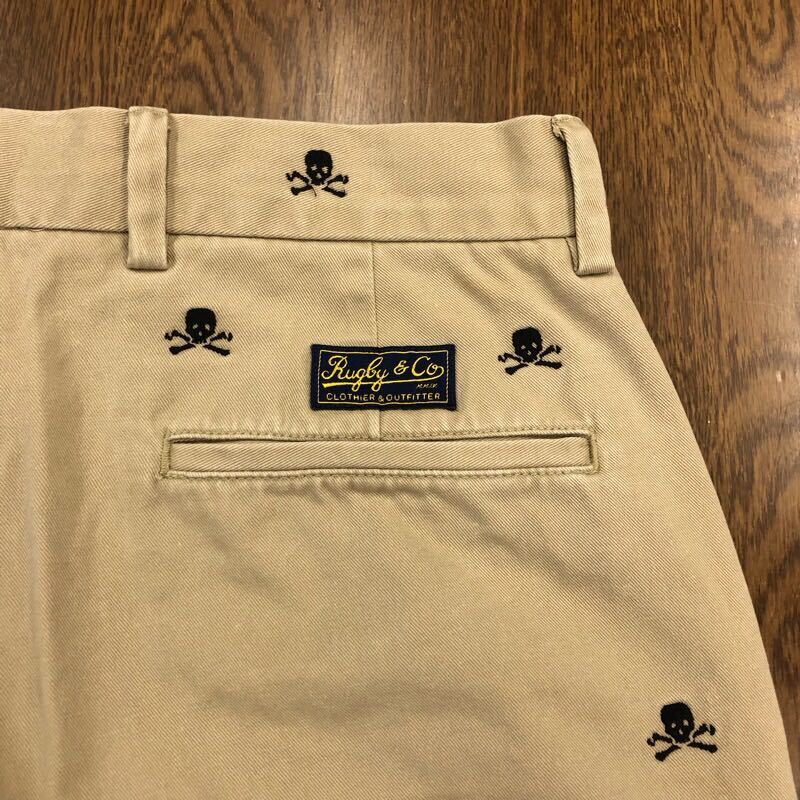 【FE091】RUGBY RALPH LAUREN W31 刺繍チノハーフパンツ ベージュ メンズブランド古着 ラグビーラルフローレン ショートパンツ 送料無料_画像5