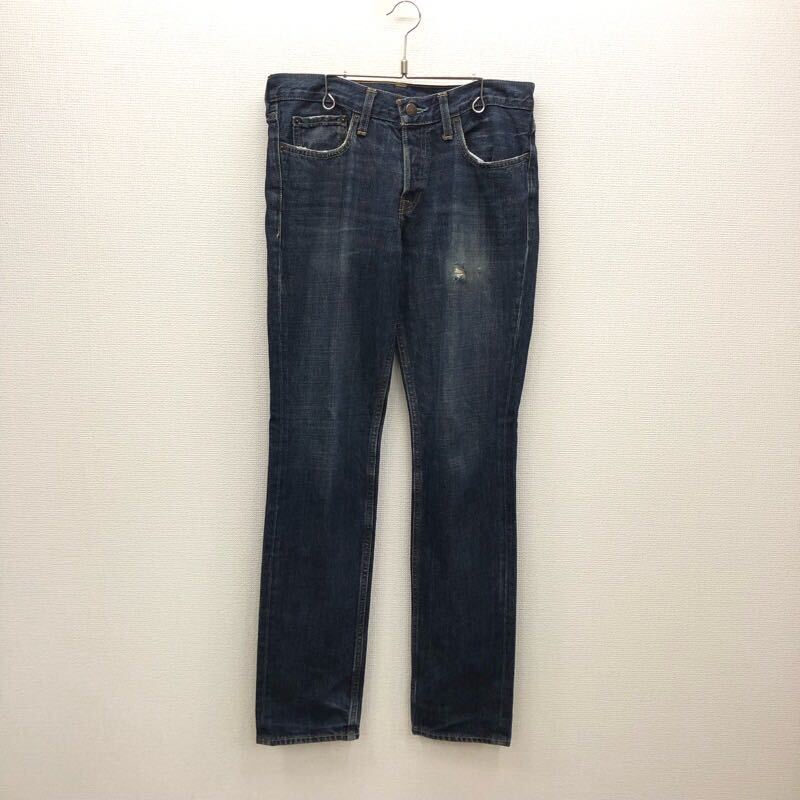 【FE101】HOLLISTER W31 L32 色落ち加工 スキニー ジーンズ ジーパン デニムパンツ メンズブランド古着 ホリスター 送料無料_画像2