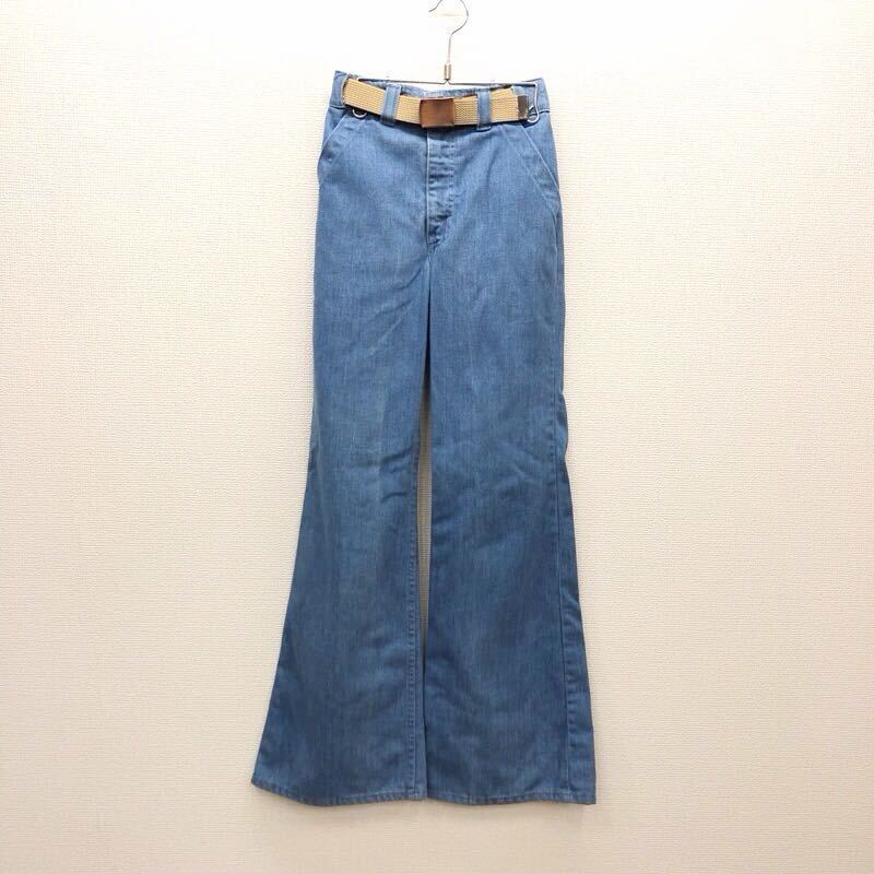 【FE133】Levi's W28 L30 フレア ジーンズ デニムパンツ ベルト付き 42TALON レディースブランド古着 リーバイス ボタン裏刻印32 送料無料_画像2