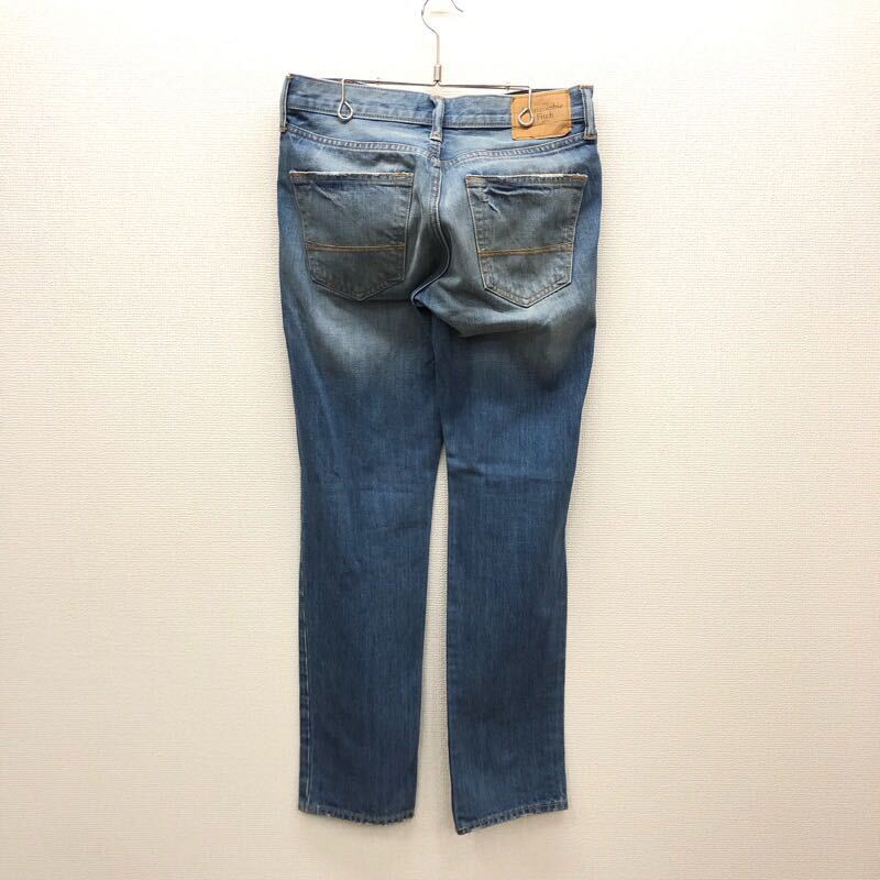 【FE164】Abercrombie&Fitch W30 L30 色落ち加工 ダメージ加工 スキニー ジーンズ ジーパン デニムパンツ ブランド古着 アバクロ 送料無料_画像3