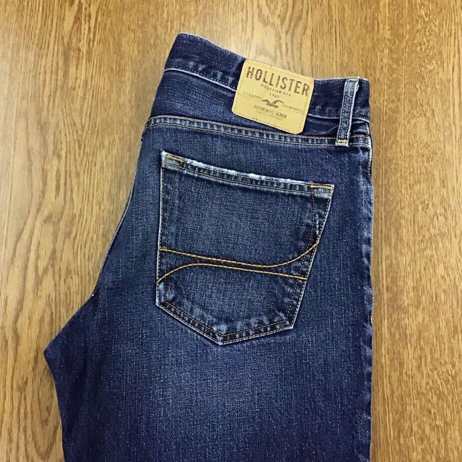 【FE190】HOLLISTER W34 L32 色落ち加工 ダメージ加工 ジーンズ ジーパン デニムパンツ メンズブランド古着 ホリスター 送料無料