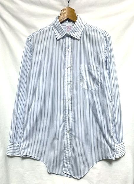 ★90s USA製 美品　BROOKS BROTHERS ブルックスブラザーズ　ストライプ柄 ブロード コットンシャツ 15 1/2-3 _画像1