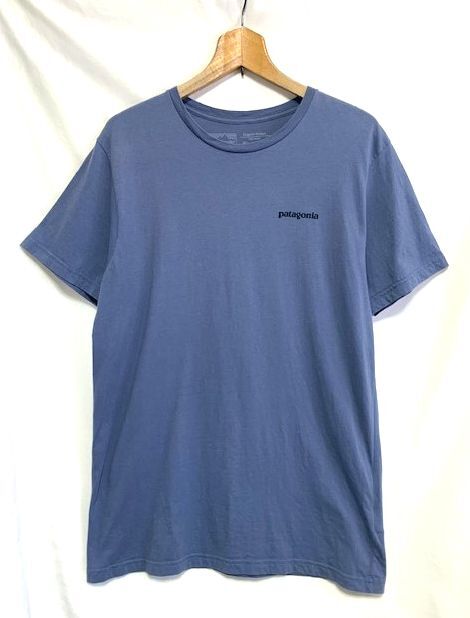 ☆美品　patagonia パタゴニア　P-6 Logo Organic T-Shirt ロゴプリント オーガニックコットンTシャツ ブルー M_画像3