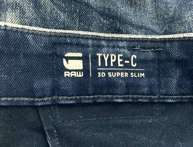 ★美品 G-STAR RAW ジースターロウ TYPE C BACK ZIP 3D SUPER SLIM ブリーチウォッシュ加工 立体裁断ストレッチスキニーデニム W34の画像8