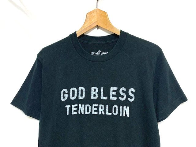 ★美品　TENDERLOIN テンダーロイン　GOD BLESS ロゴプリントTシャツ ブラック S_画像2