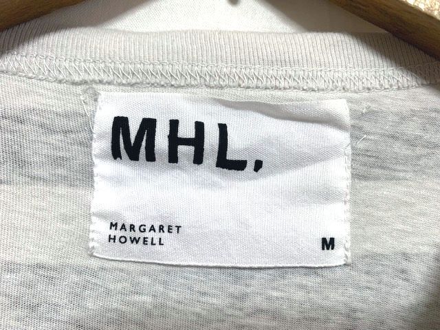 ★美品　MHL. マーガレットハウエル　ロゴプリント ボーダー柄 クルーネックTシャツ グレー M_画像5