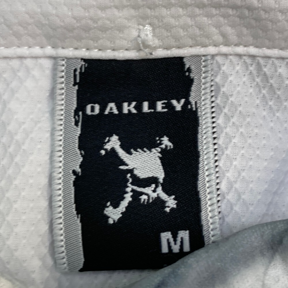 OAKLEY オークリー 半袖ポロシャツ ボタンダウン スカル 総柄 ホワイト系 M [240101182241] ゴルフウェア メンズ_画像3