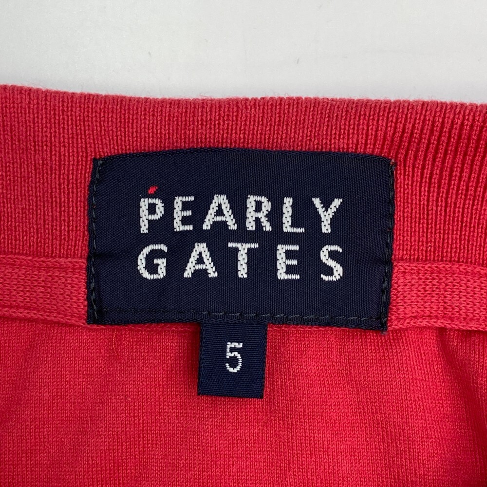 PEARLY GATES パーリーゲイツ 半袖ポロシャツ ボーダー柄 レッド系 5 [240101183192] ゴルフウェア メンズ_画像4