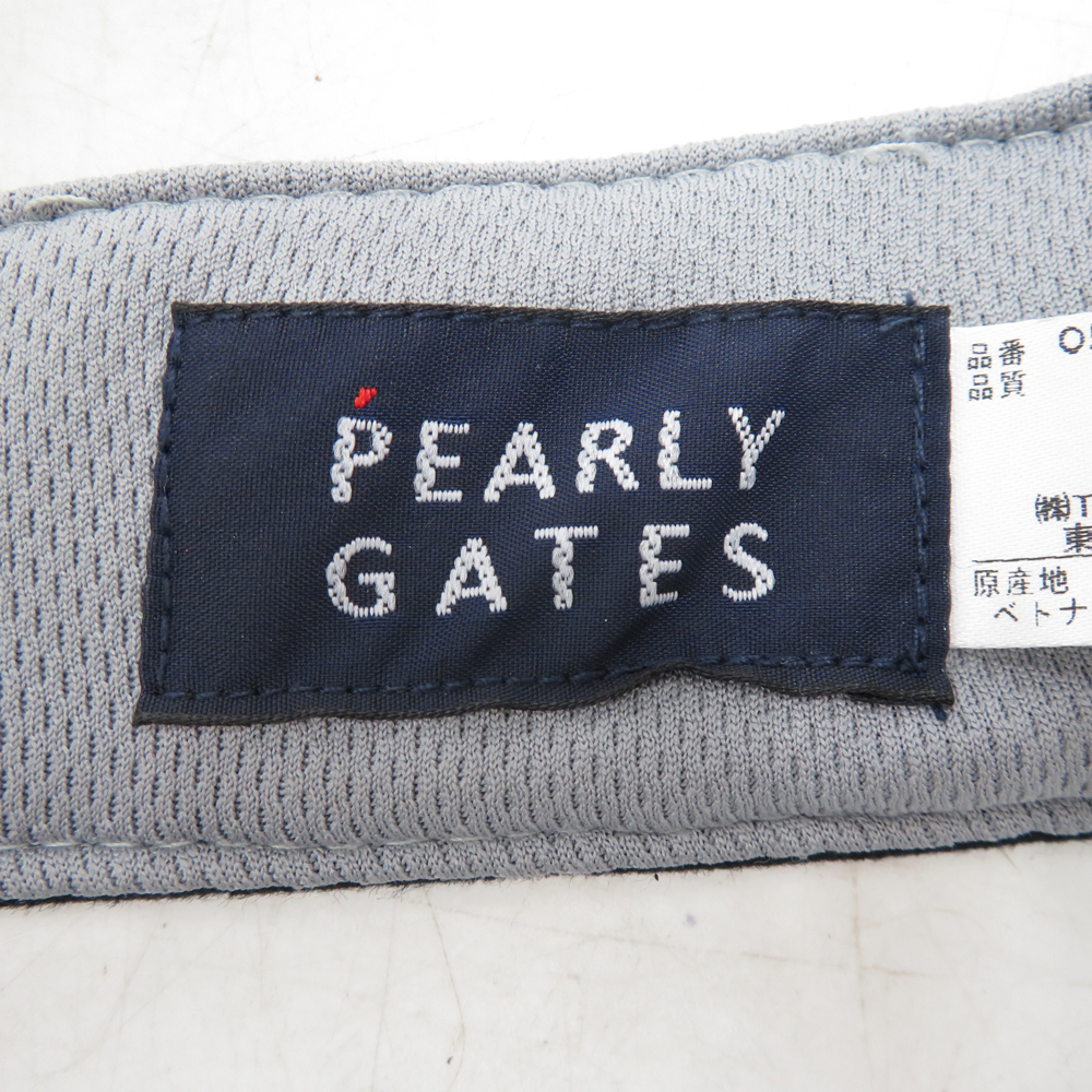 PEARLY GATES パーリーゲイツ サンバイザー ニコちゃん 刺繍 ブラック系 L [240101162575] ゴルフウェアの画像6