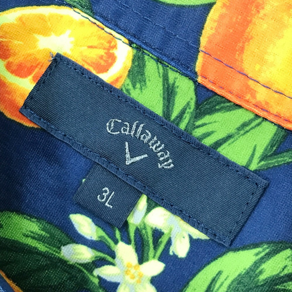 CALLAWAY キャロウェイ 半袖ポロシャツ オレンジ 総柄 ネイビー系 3L [240101189983] ゴルフウェア メンズ_画像4