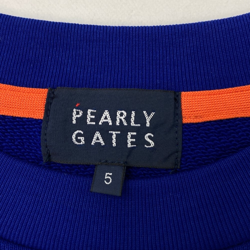【美品】PEARLY GATES パーリーゲイツ 2022年モデル 長袖 スウェット トレーナー ブルー系 5 [240101138919] ゴルフウェア メンズ_画像5