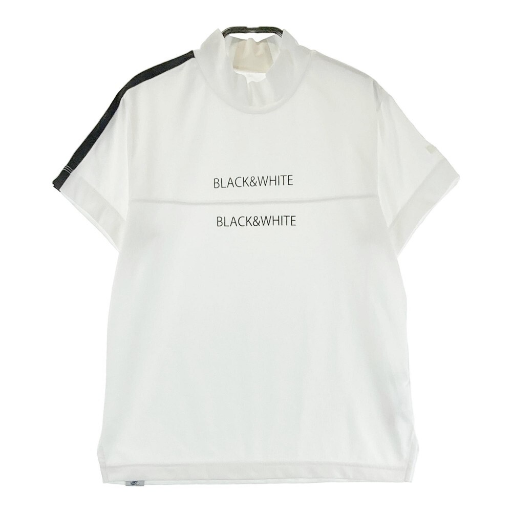 BLACK&WHITE ブラックアンドホワイト ハイネック 半袖Tシャツ ホワイト系 M [240101190363] ゴルフウェア レディース_画像1