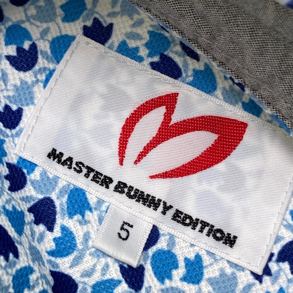 MASTER BUNNY EDITION マスターバニーエディション 半袖ポロシャツ 花 総柄 ブルー系 5 [240101182389] ゴルフウェア メンズ_画像3